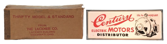 CENTURY ELECTRIC MOTORS DISTRIBUTOR LIGHT-UP STORE DISPLAY NOS W/ ORIGINAL BOX.