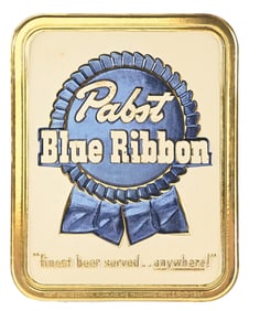 PABST BLUE RIBBON PRESSED CARDBOARD SIGN.