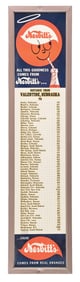 NESBITT'S SODA POP DISTANCE FROM VALENTINE, NEBRASKA FRAMED MILEAGE CHART.