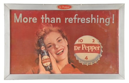 DR. PEPPER "MORE THAN REFRESHING!" FRAMED ADVERTISEMENT.