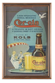 CER-OLA CEREAL BEVERAGE FRAMED CARD STOCK SIGN