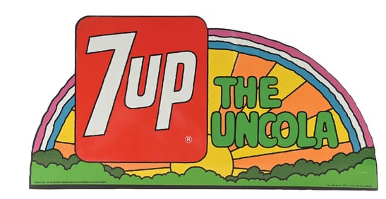 7UP THE UNCOLA TIN MARQUEE SIGN.