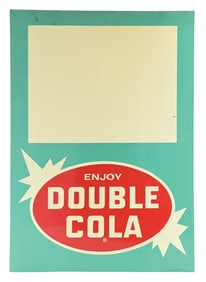 ENJOY DOUBLE COLA TIN SIGN.