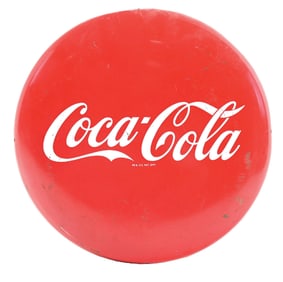 COCA COLA TIN BUTTON SIGN.