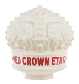 RED CROWN ETHYL GASOLINE ONE PIECE CAST GLOBE.