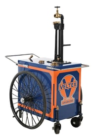 VELTEX SERVICE STATION ROLLING MOTOR OIL CART.
