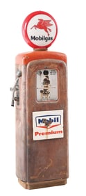 MARTIN & SCHWARTZ MODEL #80 GAS PUMP IN MOBIL PREMIUM GASOLINE.