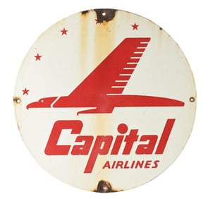 CAPITAL AIRLINES PORCELAIN SIGN.