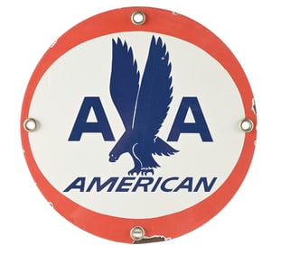AMERICAN AIRLINES PORCELAIN SIGN.