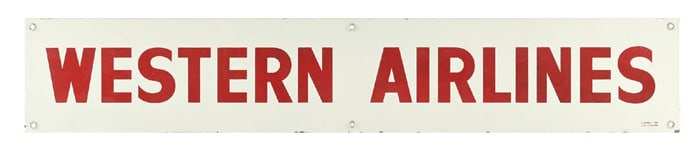WESTERN AIRLINES PORCELAIN SIGN.