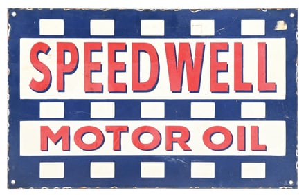 SPEEDWELL MOTOR OIL PORCELAIN SIGN.
