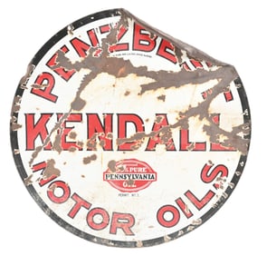 KENDALL PENZBEST MOTOR OILS PORCELAIN SIGN