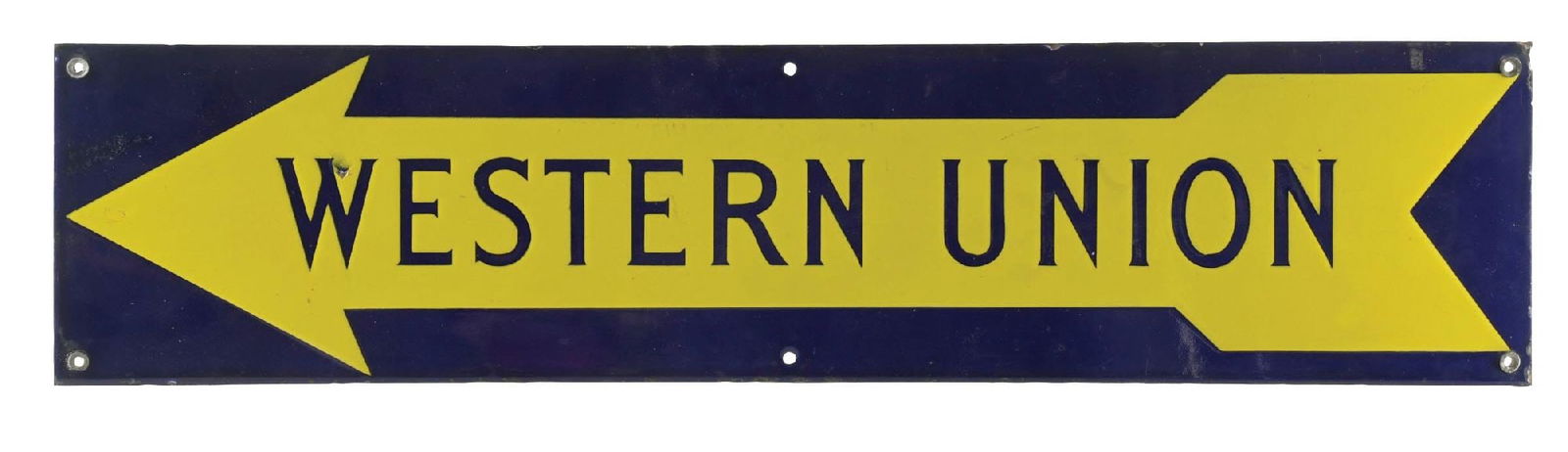 WESTERN UNION PORCELAIN SIGN W/ ARROW GRAPHIC. (1 of 2)