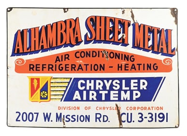 ALHAMBRA SHEET METAL PORCELAIN SIGN.