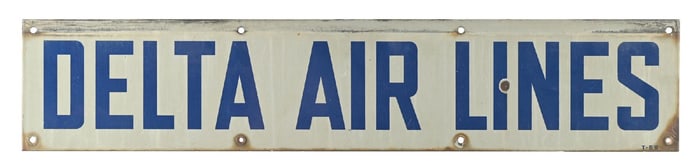 DELTA AIRLINES PORCELAIN SIGN.