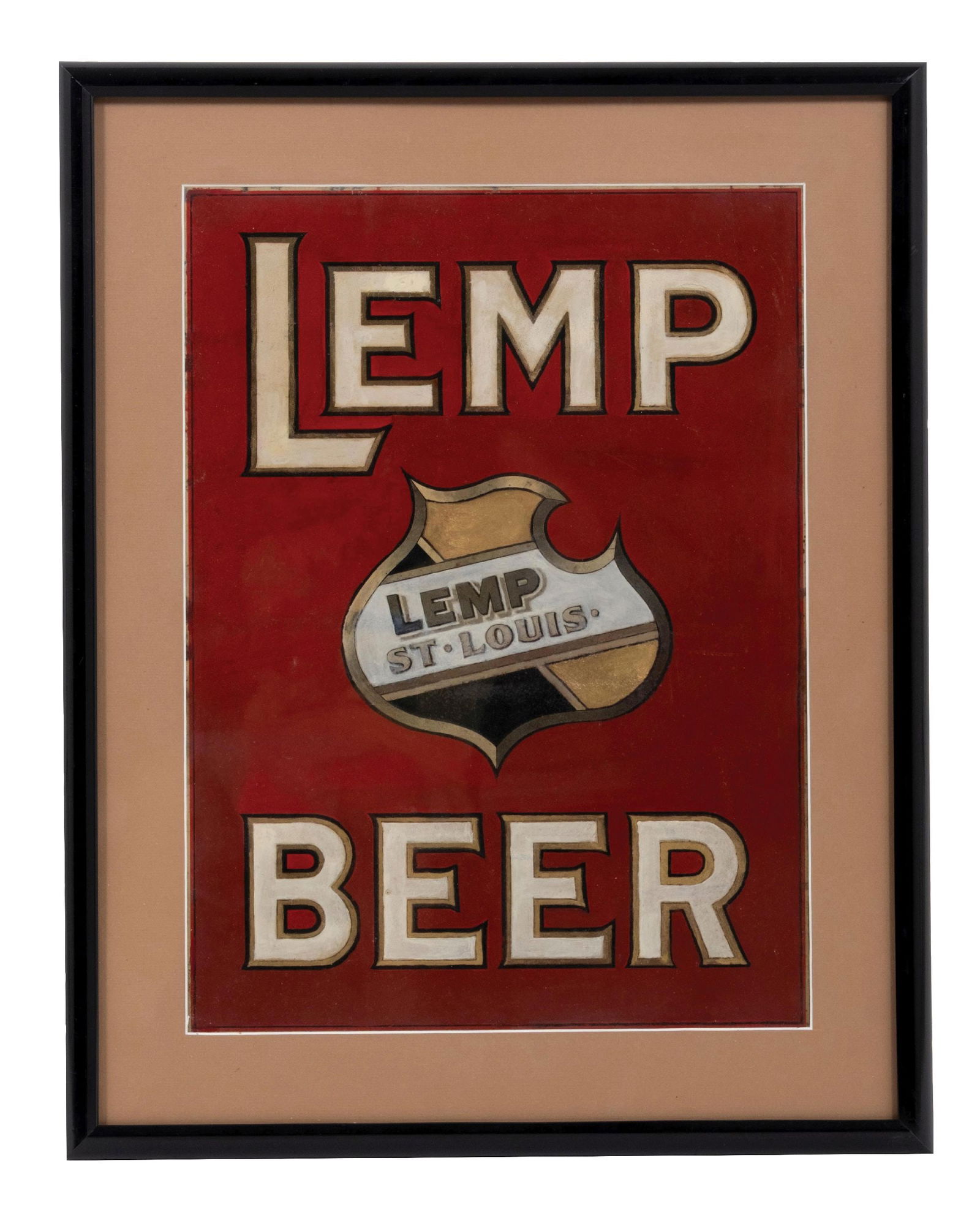 EARLY TIN SIGN ADVERTISING LEMP BEER ST. LOUIS (1 of 2)