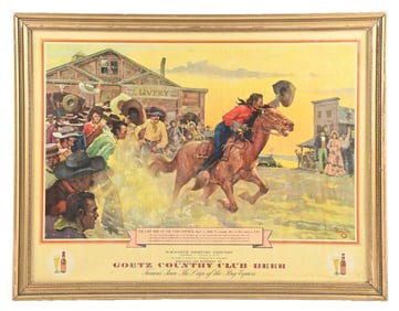 GOETZ COUNTRY CLUB BEER POSTER SIGN