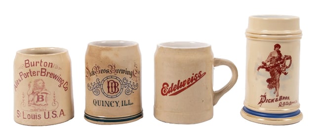 COLLECTION OF 4 BREWERIANA DICK & BROS. MEMORABILIA