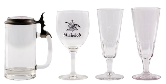 COLLECTION OF 4 BREWERY GLASSES AND MUGS