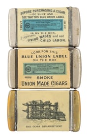 COLLECTION OF 3 CELLULOID WRAPPED MATCH SAFES