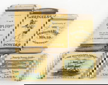 COLLECTION OF 5 CELLULOID WRAPPED MATCH SAFES