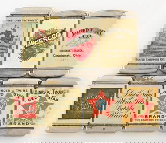 COLLECTION OF 7 CELLULOID WRAPPED MATCH SAFES