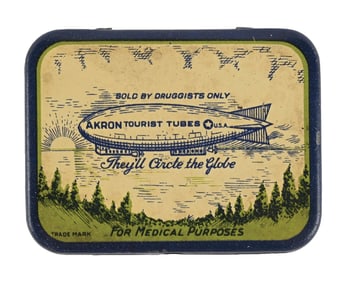 AKRON TOURIST TUBES ZEPPELIN CONDOM TIN