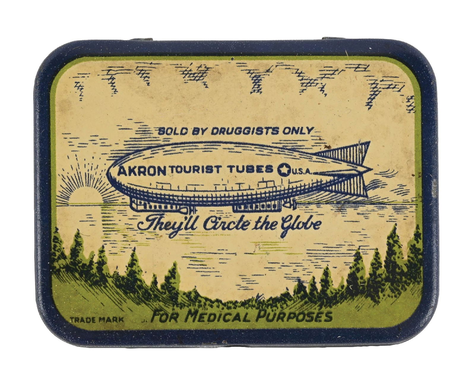 AKRON TOURIST TUBES ZEPPELIN CONDOM TIN (1 of 2)