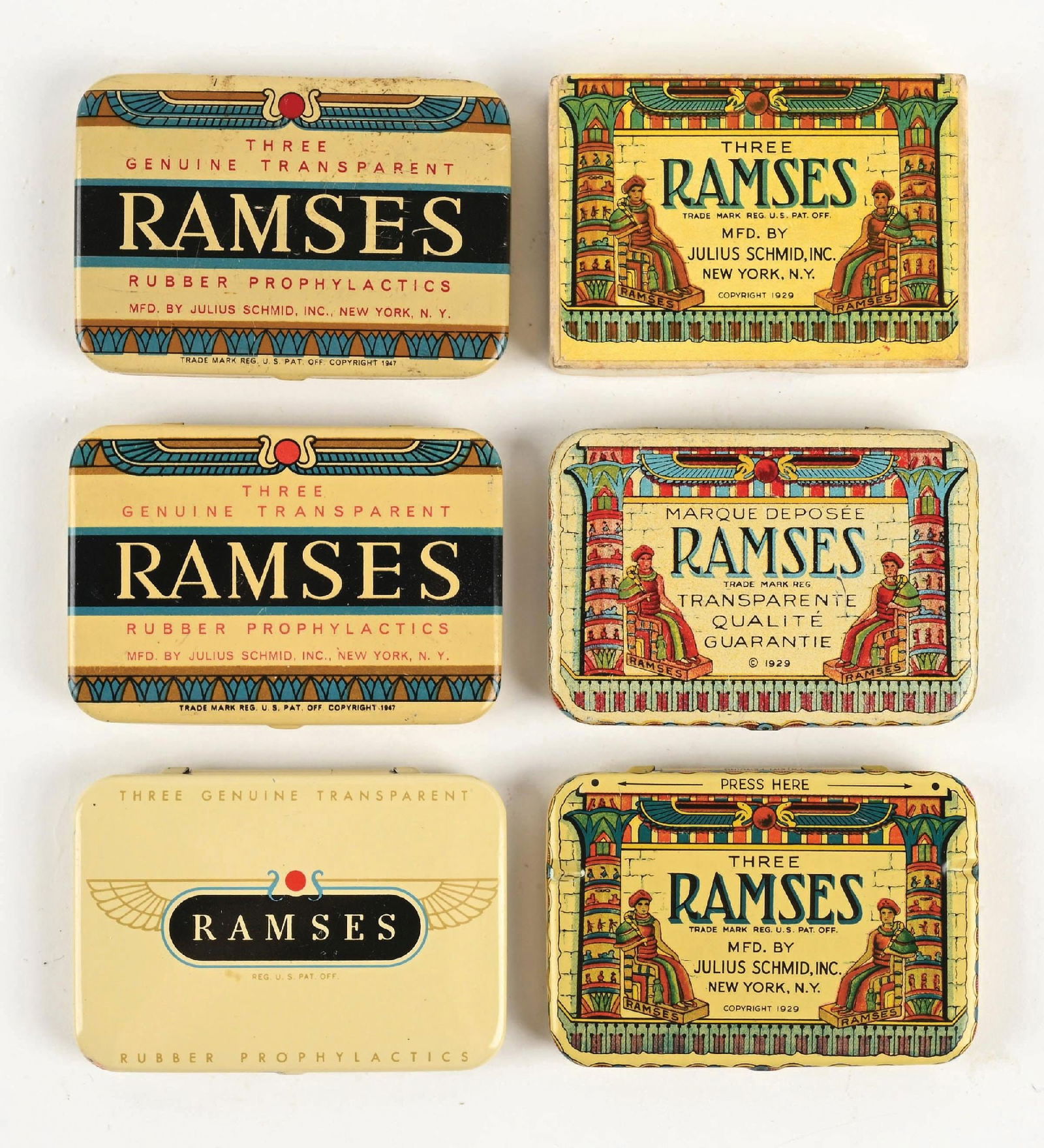 COLLECTION OF 6 RAMSES CONDOM HOLDERS (1 of 2)