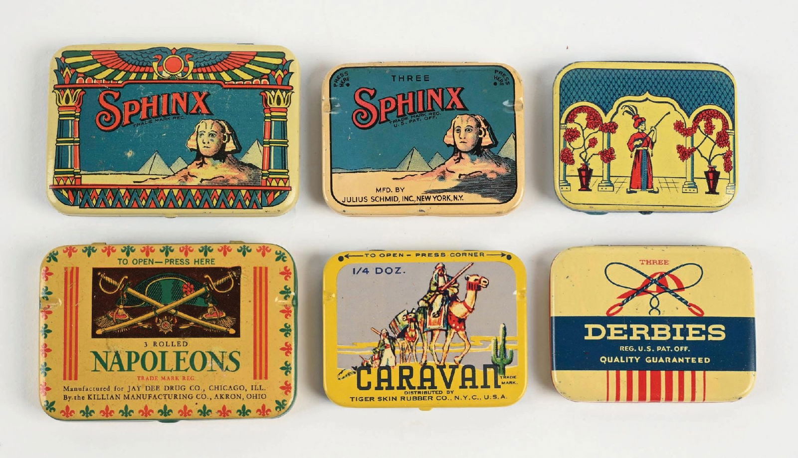 COLLECTION OF 6: CONDOM TINS (1 of 2)