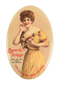 ZYMOLE TROKEY ADVERTISING POCKET MIRROR WITH WOMAN GRAPHIC