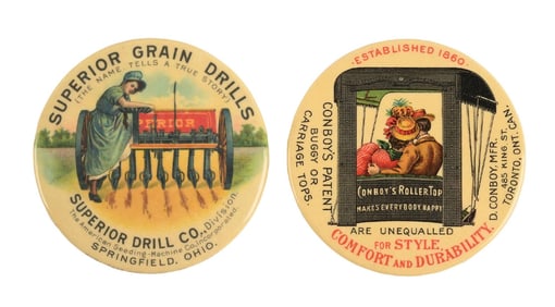 COLLECTION OF 2: POCKET ADVERTISING MIRRORS