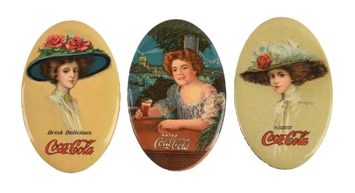 COLLECTION OF 3: COCA COLA ADVERTISING POCKET MIRRORS