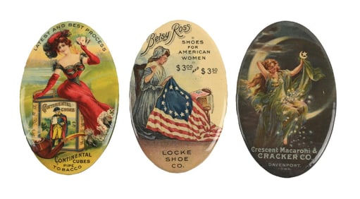 COLLECTION OF 3 ADVERTISING POCKER MIRRORS