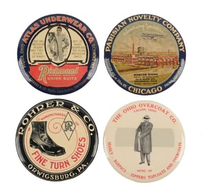 COLLECTION OF 4: CELLULOID ADVERTISING MIRRORS