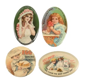 COLLECTION OF 4: ADVERTISING POCKET MIRRORS