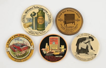 LOT OF 5: VARIOUS VINTAGE GENERAL STORE ADVERTISING MIRRORS