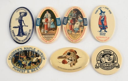 COLLECTION OF 7 ADVERTISING POCKET MIRRORS