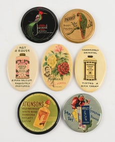 COLLECTION OF 7 ADVERTISING POCKET MIRRORS