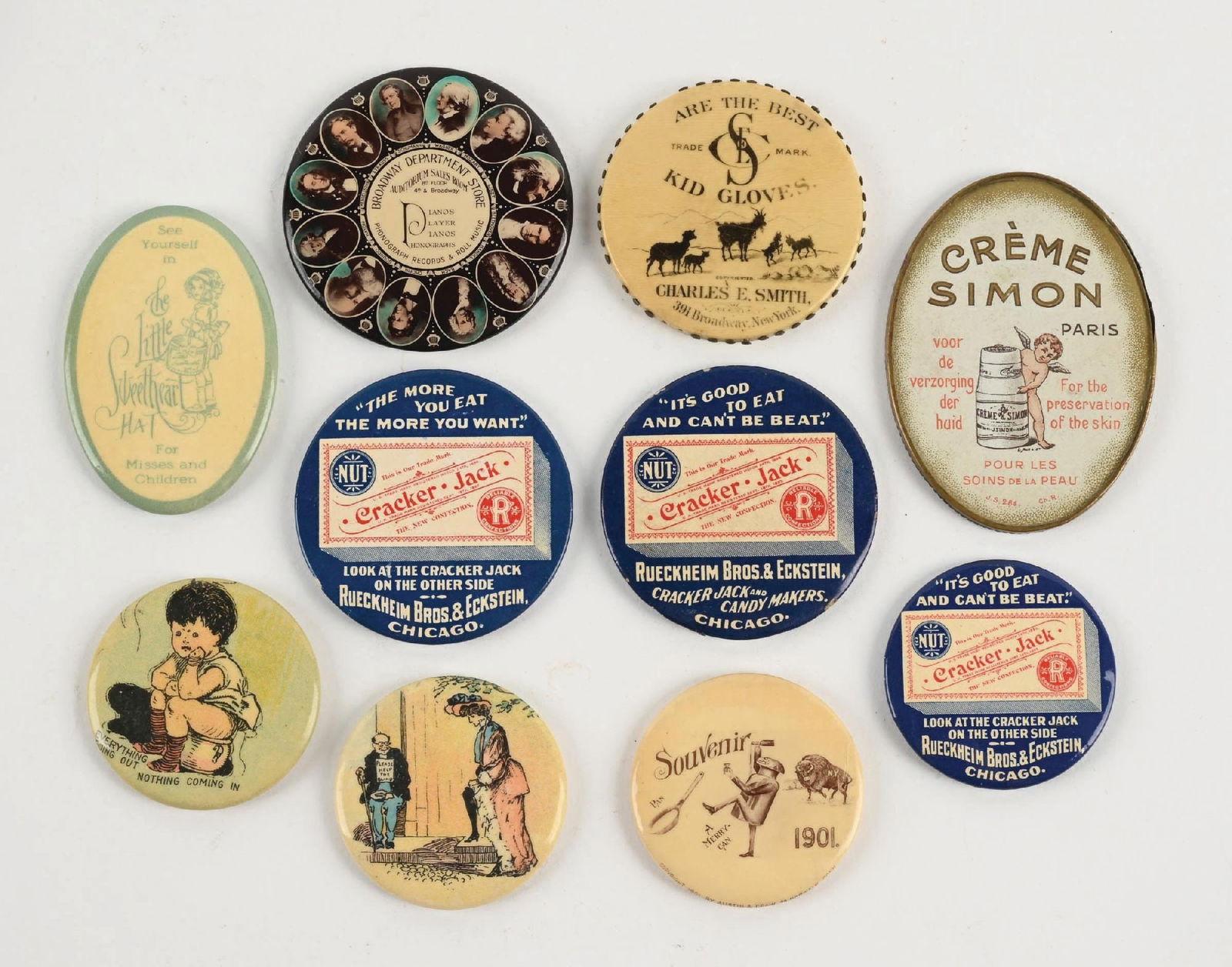 COLLECTION OF 10 ADVERTISING POCKET MIRRORS (1 of 2)