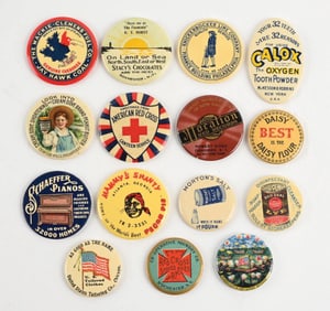 LARGE COLLECTION OF ADVERTISING POCKET MIRRORS