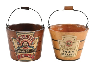 COLLECTION OF 2 EARLY HEINZ'S BUCKETS