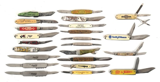 LARGE COLLECTION OF ADVERTISING POCKET KNIVES