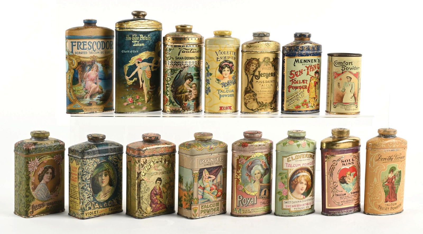 LARGE LOT OF TALCUM POWDER TINS (1 of 2)