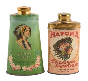 COLLECTION OF 2: NATOMA TALCUM POWDER TINS