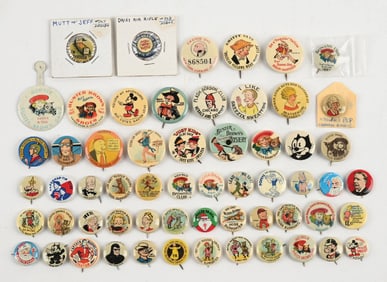 LARGE COLLECTION OF CELLULOID & TIN PINS