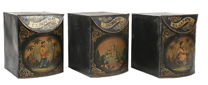 COLLECTION OF 3 JAPANESE TEA TINS