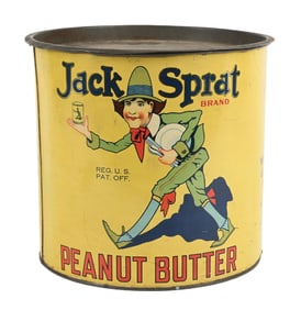 JACK SPRAT PEANUT BUTTER TIN CAN 25 LBS. NET WEIGHT