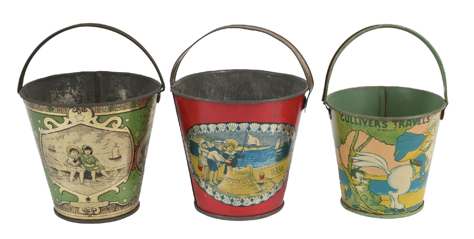 COLLECTION OF 3 SMALL SAND PAILS (1 of 4)
