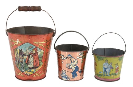 COLLECTION OF 3 SAND PAILS